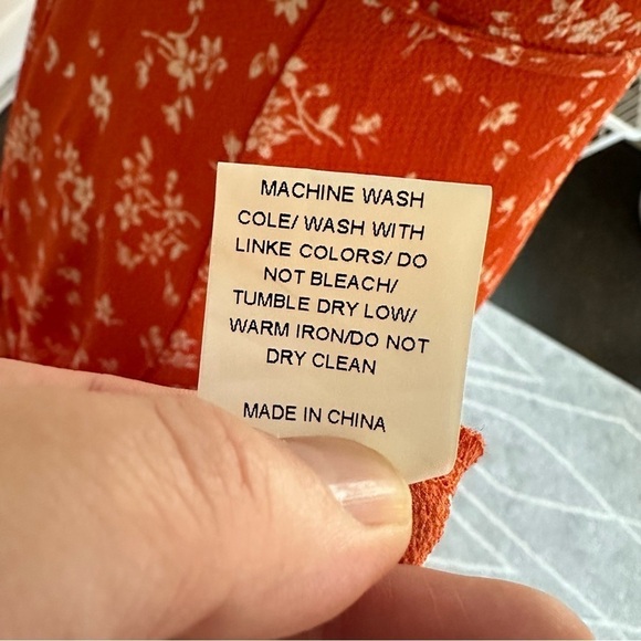 SHEIN Orange Floral Wrap Maxi Dress - Picture 9 of 9